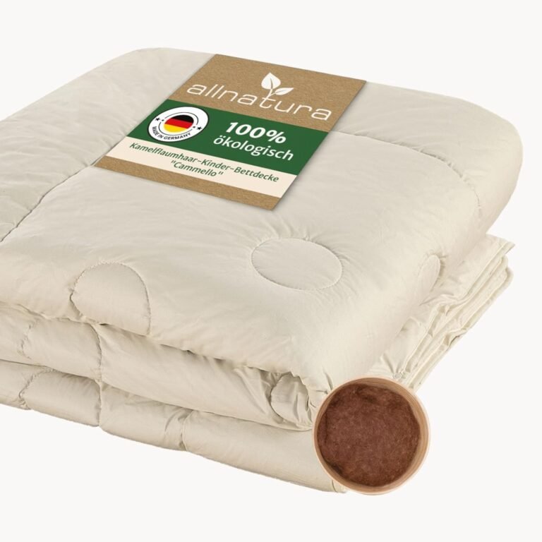 Temperaturausgleichende, hypoallergene allnatura Kinder-Bettdecke Cammello aus Kamelhaar – perfekt für gesunden Kinderschlaf.