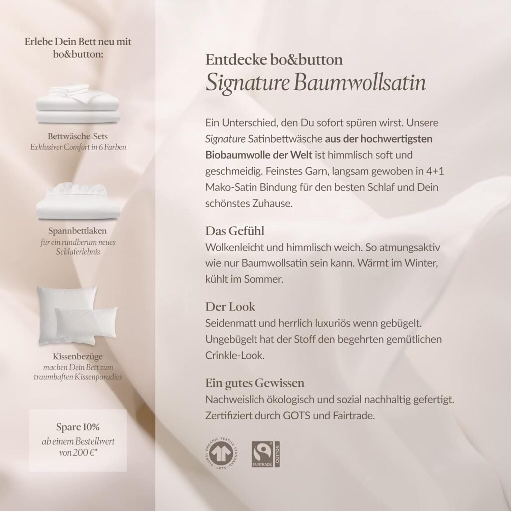 Detailansicht der bo&button Bio Bettwäsche Kissenbezüge